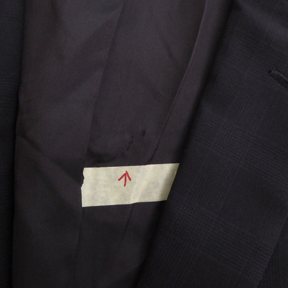 John Varvatos USA Mens Blazer Black Bedford Plaid Wool 46R